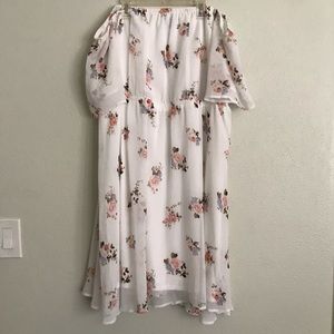 Off-Shoulder Tea-Length Dress